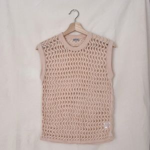 RACHEL COMEY Cream Crochet Sleeveless Top